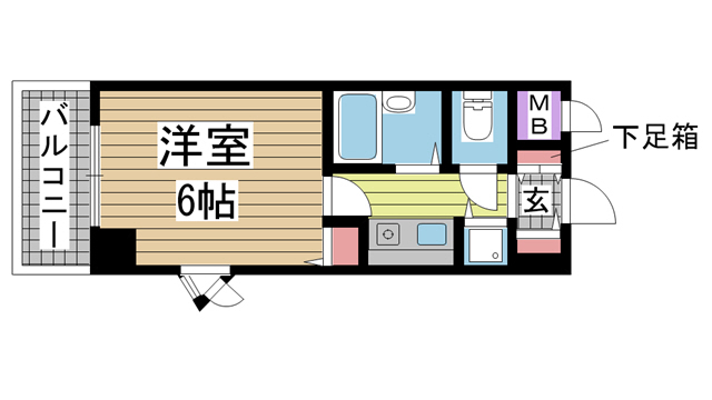 神戸市中央区八幡通(JR東海道本線(近畿)三ノ宮駅)のマンション賃貸物件 間取画像