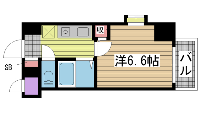 神戸市兵庫区新開地(JR東海道本線(近畿)神戸駅)のマンション賃貸物件 間取画像
