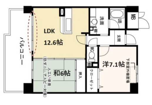 神戸市垂水区川原(JR山陽本線垂水駅)のマンション賃貸物件 間取画像