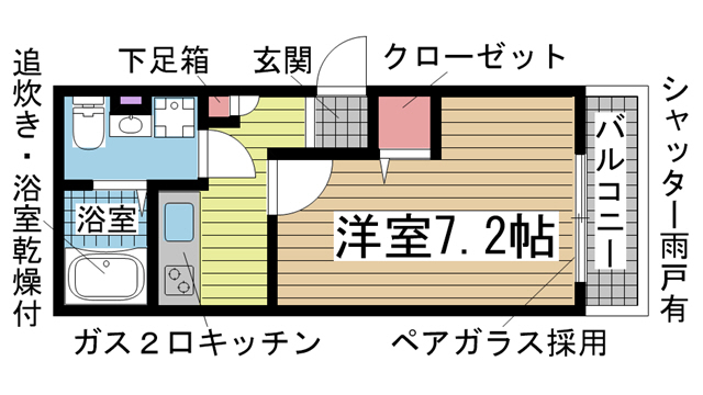 神戸市須磨区明神町(山陽電鉄線板宿駅)のアパート賃貸物件 間取画像