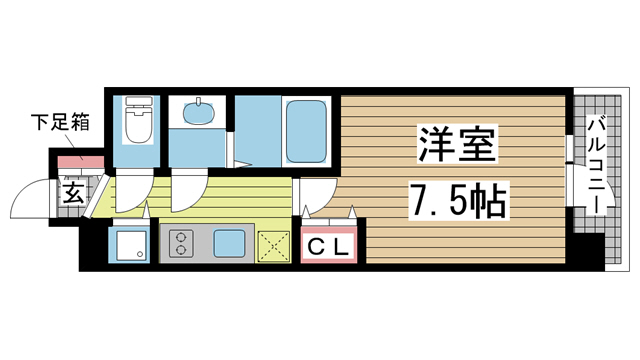 神戸市中央区東雲通(阪急神戸線春日野道駅)のマンション賃貸物件 間取画像