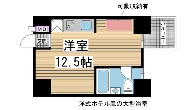 神戸市中央区琴ノ緒町(JR東海道本線(近畿)三ノ宮駅)のマンション賃貸物件 間取画像