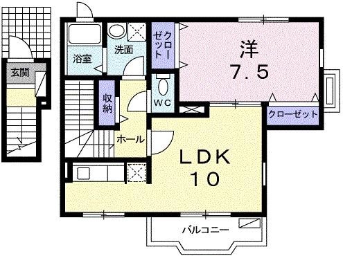 神戸市兵庫区五宮町(JR山陽本線神戸駅)のアパート賃貸物件 間取画像