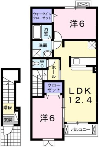 神戸市西区二ツ屋(JR山陽本線明石駅)のアパート賃貸物件 間取画像