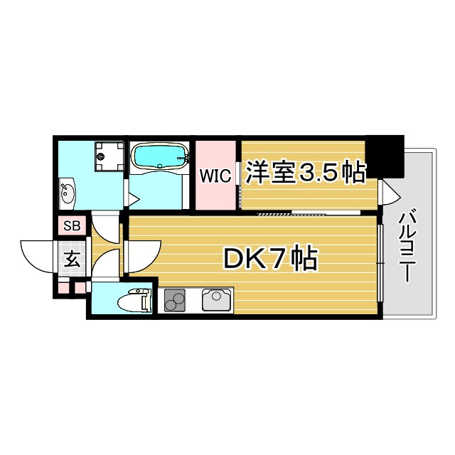 神戸市中央区琴ノ緒町(JR東海道本線(近畿)三ノ宮駅)のマンション賃貸物件 間取画像