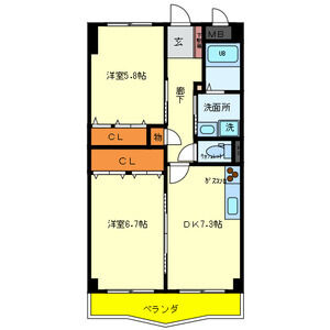 神戸市灘区大内通(JR東海道本線(近畿)摩耶駅)のマンション賃貸物件 間取画像