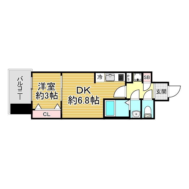神戸市中央区栄町通(JR東海道本線(近畿)神戸駅)のマンション賃貸物件 間取画像