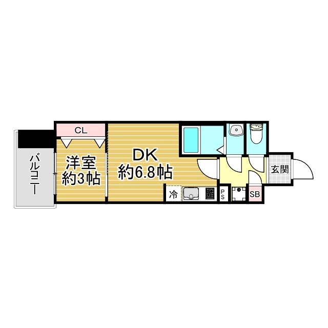 神戸市中央区栄町通(JR東海道本線(近畿)神戸駅)のマンション賃貸物件 間取画像
