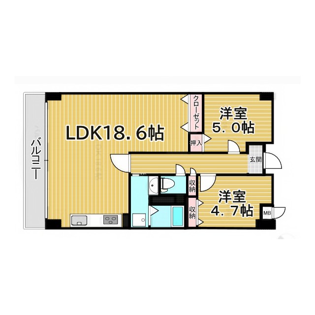 神戸市東灘区本山中町(JR東海道本線(近畿)摂津本山駅)のマンション賃貸物件 間取画像