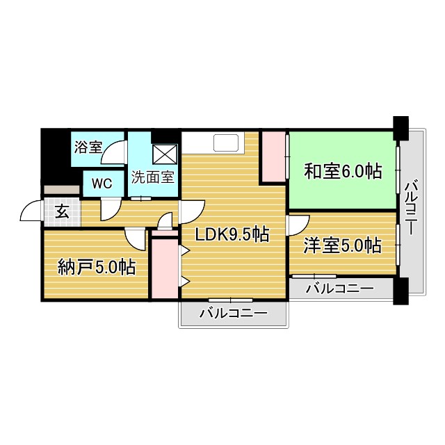 神戸市灘区青谷町(阪急神戸線王子公園駅)のマンション賃貸物件 間取画像