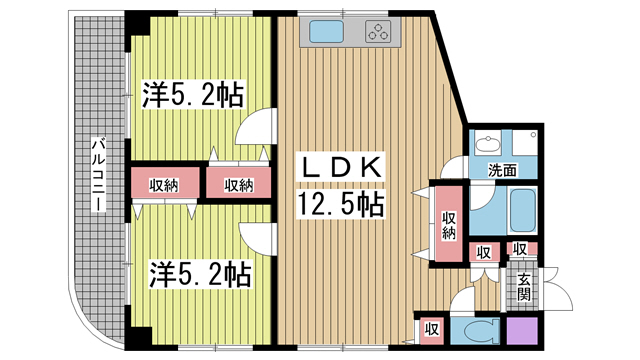 神戸市中央区元町通(神戸市営地下鉄海岸線みなと元町駅)のマンション賃貸物件 間取画像