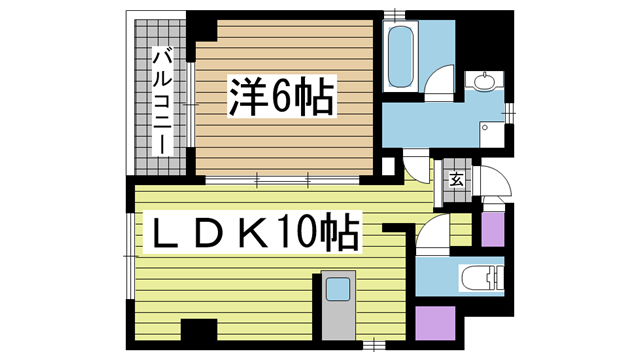 神戸市中央区御幸通(JR東海道本線(近畿)三ノ宮駅)のマンション賃貸物件 間取画像
