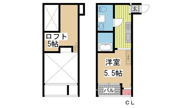 神戸市長田区前原町(神戸市営地下鉄線上沢駅)のアパート賃貸物件 間取画像