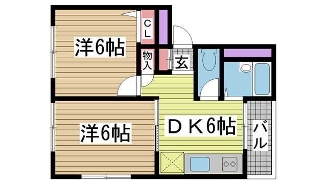 神戸市灘区楠丘町(阪急神戸線六甲駅)のマンション賃貸物件 間取画像
