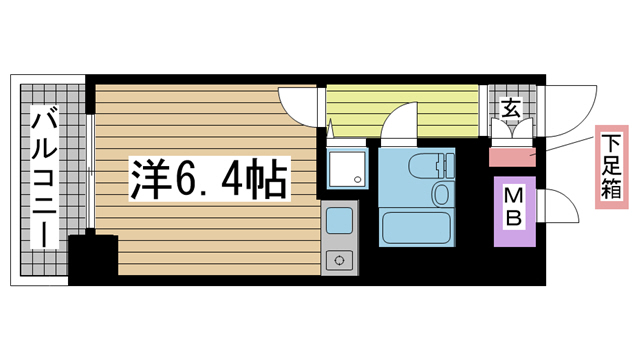 神戸市灘区岩屋北町(JR東海道本線(近畿)灘駅)のマンション賃貸物件 間取画像