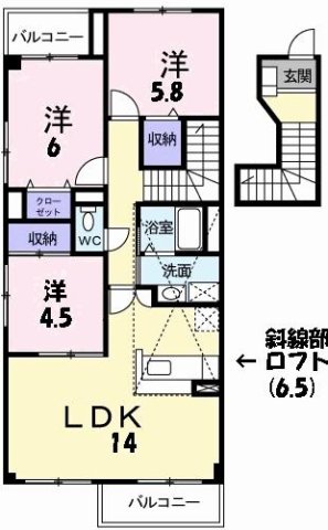 神戸市西区玉津町出合(JR山陽本線明石駅)のアパート賃貸物件 間取画像