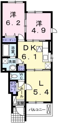 神戸市西区伊川谷町潤和(JR山陽本線明石駅)のアパート賃貸物件 間取画像