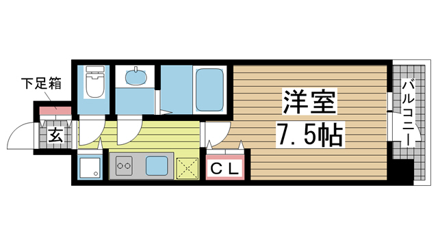 神戸市中央区東雲通(阪急神戸線春日野道駅)のマンション賃貸物件 間取画像