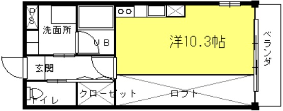 神戸市兵庫区門口町(JR山陽本線兵庫駅)のマンション賃貸物件 間取画像