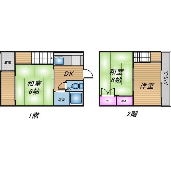 神戸市兵庫区小松通(神戸市営地下鉄海岸線和田岬駅)の貸家賃貸物件 間取画像