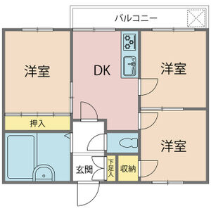 神戸市東灘区西岡本(JR東海道本線(近畿)住吉駅)のマンション賃貸物件 間取画像