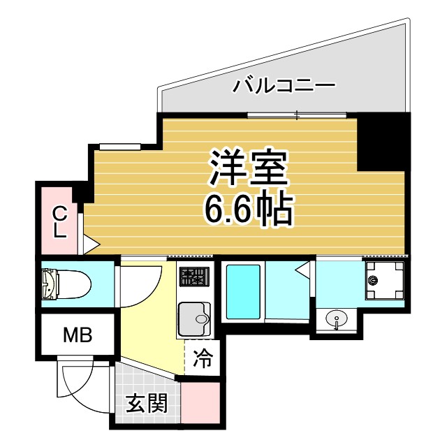 神戸市中央区下山手通(JR東海道本線(近畿)神戸駅)のマンション賃貸物件 間取画像