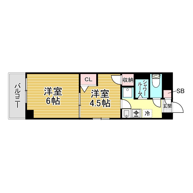 神戸市垂水区城が山(JR山陽本線垂水駅)のマンション賃貸物件 間取画像