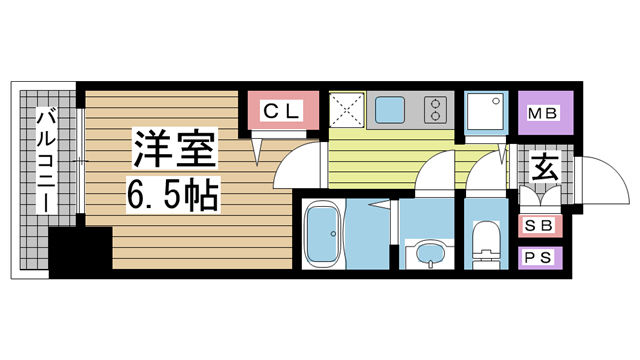 神戸市兵庫区新開地(JR東海道本線(近畿)神戸駅)のマンション賃貸物件 間取画像