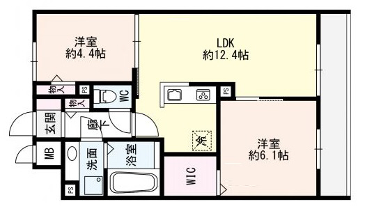 神戸市灘区曾和町(JR東海道本線(近畿)六甲道駅)のアパート賃貸物件 間取画像