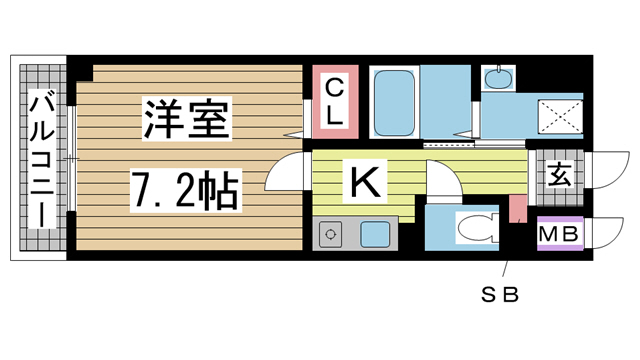 神戸市北区谷上東町(神戸電鉄有馬線谷上駅)のマンション賃貸物件 間取画像