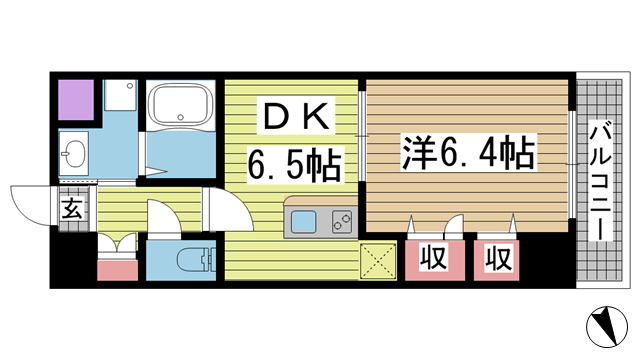 神戸市中央区加納町(JR東海道本線(近畿)三ノ宮駅)のマンション賃貸物件 間取画像