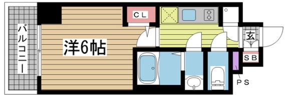 神戸市兵庫区東出町(JR東海道本線(近畿)神戸駅)のマンション賃貸物件 間取画像