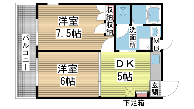 神戸市兵庫区矢部町(神戸市営地下鉄線大倉山駅)のアパート賃貸物件 間取画像