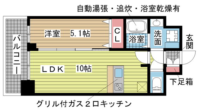 神戸市兵庫区駅南通(JR山陽本線兵庫駅)のマンション賃貸物件 間取画像