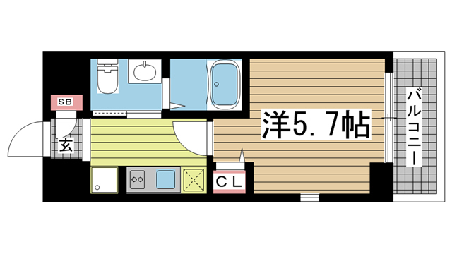 神戸市兵庫区駅南通(JR山陽本線兵庫駅)のマンション賃貸物件 間取画像