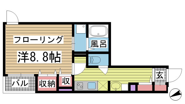 神戸市兵庫区南逆瀬川町(神戸市営地下鉄海岸線中央市場前駅)のアパート賃貸物件 間取画像