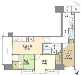 神戸市中央区下山手通(神戸市営地下鉄線県庁前駅)のマンション賃貸物件 間取画像