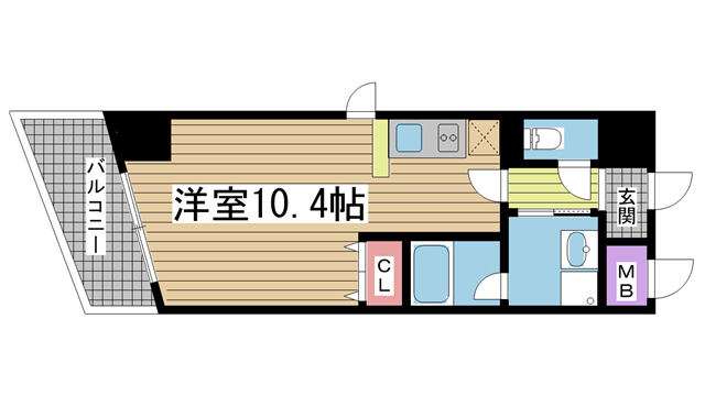 神戸市中央区下山手通(JR東海道本線(近畿)元町駅)のマンション賃貸物件 間取画像