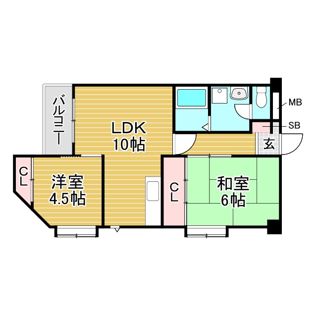 神戸市須磨区戸政町(山陽電鉄線東須磨駅)のマンション賃貸物件 間取画像