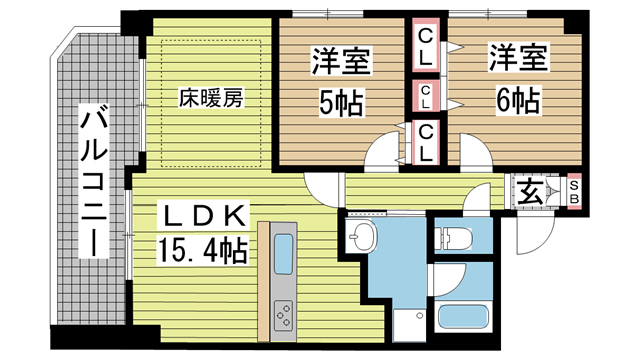 神戸市兵庫区湊町(JR東海道本線(近畿)神戸駅)のマンション賃貸物件 間取画像