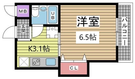 神戸市中央区神若通(阪急神戸線春日野道駅)のマンション賃貸物件 間取画像