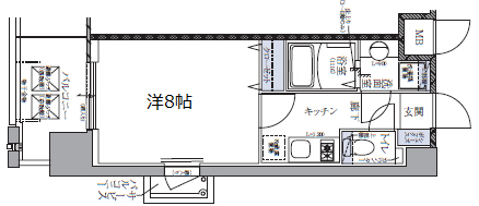 神戸市中央区下山手通(JR東海道本線(近畿)元町駅)のマンション賃貸物件 間取画像
