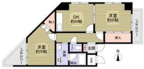 神戸市兵庫区兵庫町(神戸市営地下鉄海岸線中央市場前駅)のマンション賃貸物件 間取画像