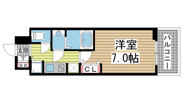 神戸市中央区浜辺通(JR東海道本線(近畿)三ノ宮駅)のマンション賃貸物件 間取画像