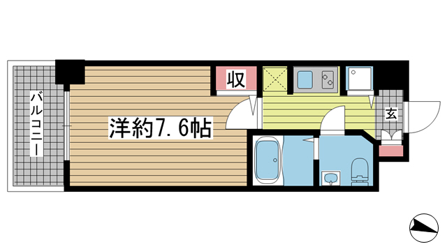 神戸市中央区磯上通(JR東海道本線(近畿)三ノ宮駅)のマンション賃貸物件 間取画像