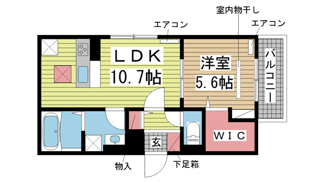 神戸市兵庫区七宮町(JR東海道本線(近畿)神戸駅)のアパート賃貸物件 間取画像