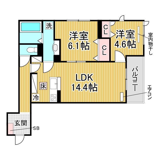 神戸市長田区松野通(JR山陽本線新長田駅)のアパート賃貸物件 間取画像