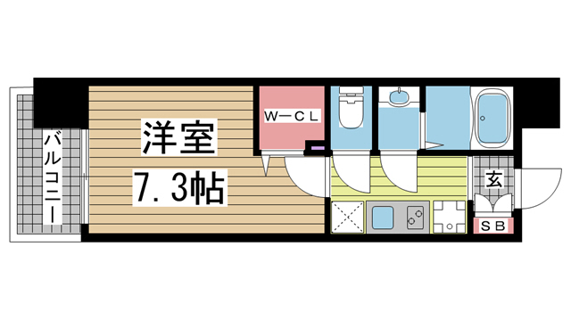 神戸市中央区元町通(JR東海道本線(近畿)神戸駅)のマンション賃貸物件 間取画像