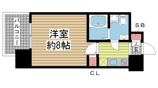 神戸市中央区日暮通(阪急神戸線春日野道駅)のマンション賃貸物件 間取画像