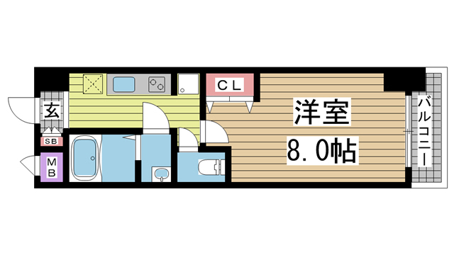 神戸市中央区栄町通(JR東海道本線(近畿)元町駅)のマンション賃貸物件 間取画像